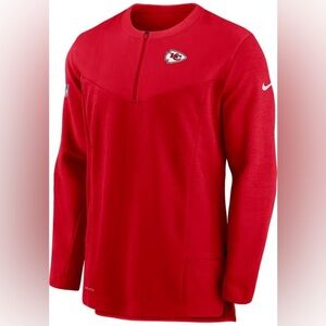 NIKE KANSAS CITY CHIEFS NFL MENS LONG SLEEVE QTR ZIP PULLOVER - Size Large